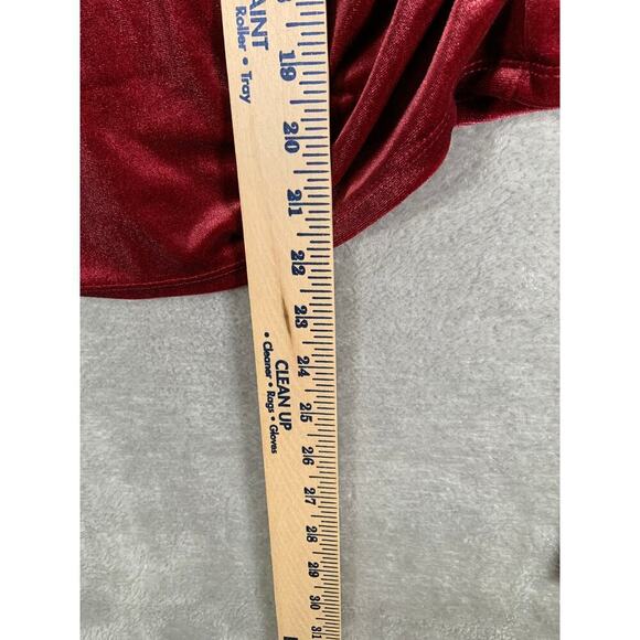 Sheer Velvet Top Women's Large Deep Red Mesh Cropped Whimsigoth Fairy Baddie - Picture 6 of 8